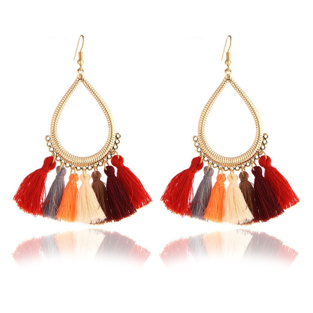 Fringe dangling earrings